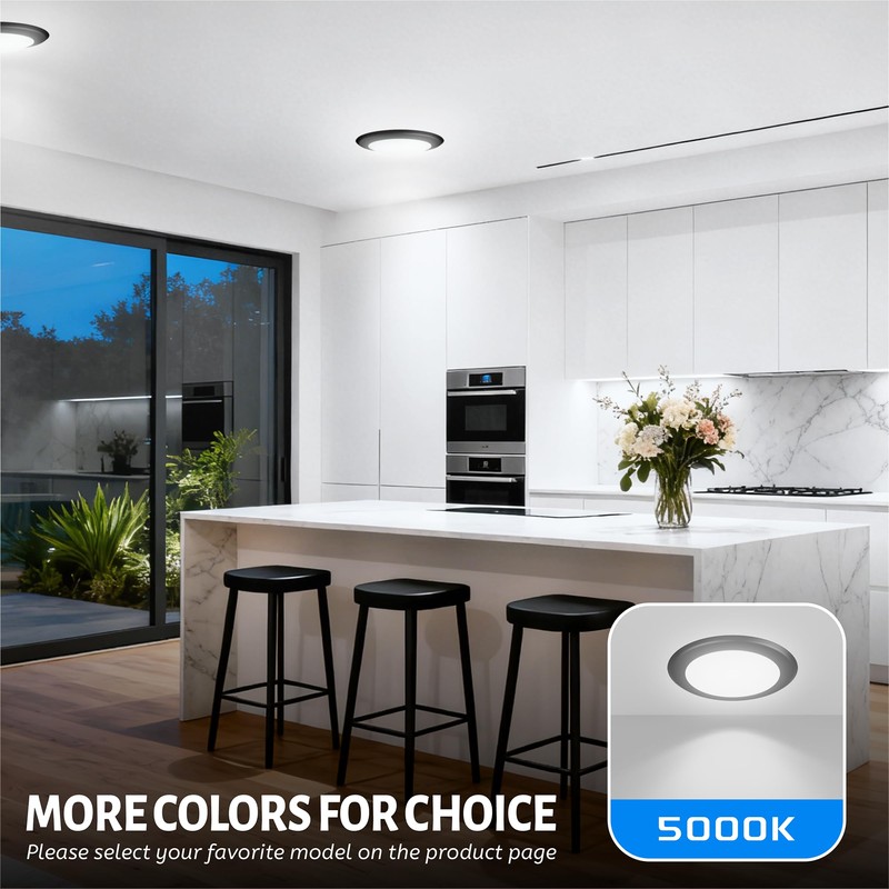 ECOELER 5/6" LED Flush Mount Disk Light, 16.5W 1000Lm, 5000K