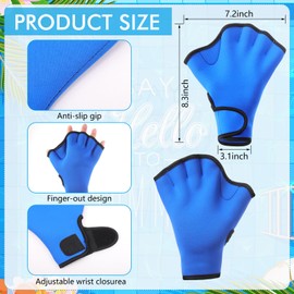Seenelling 4Pcs Aquatic Exercise Water Weights Equipment, Including 1 Swimming Belt, 2 Pcs Foam Water Dumbbells 1 Pair Swimming Gloves Pool Exercise Equipment for Adults for Training Workouts