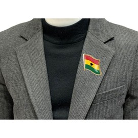 vmcoatdu Ghana Flag Pin Badge International Travel Brooch Metal Alloy Souvenir Pin for Hat Clothes Backpack (Ghana)