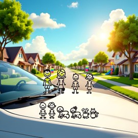 Family Stickers for Cars, White Car Sticker I Love My Family Car Bling Stickers and Decals, Pet Cat Dog Animal, Decal for Car Window Phone Notebook Decorative Cars Walls Exterior Accessories