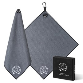 She's Pink Magnetic Golf Towel for Men - 18" X 18" Golf Balls & Clubs Cleaning Towels - Golf Accessories for Men and Women - Golf Gifts for Golfers (Grey)