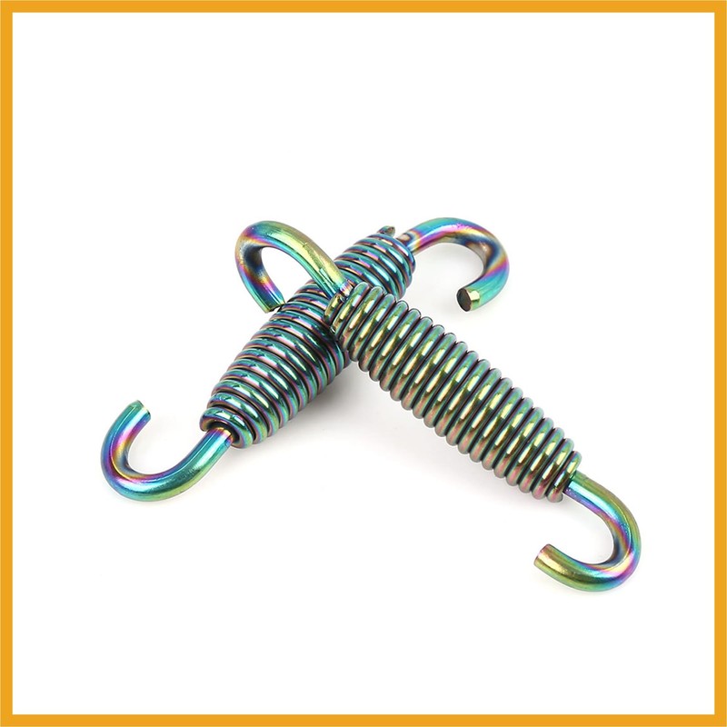 Partuto 10pcs 59mm Multicolor Motorcycle Exhaust Pipe Swivel Springs Replacement