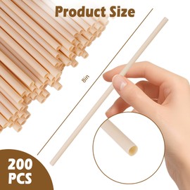 200 Pcs Bamboo Biodegradable Straws Disposable,8 Inch Compostable Cocktail Drinking Straws for Coffee, Home Restaurant,Durable for Hot & Cold Drinks,Sturdy and Plastic Free,Not Foggy