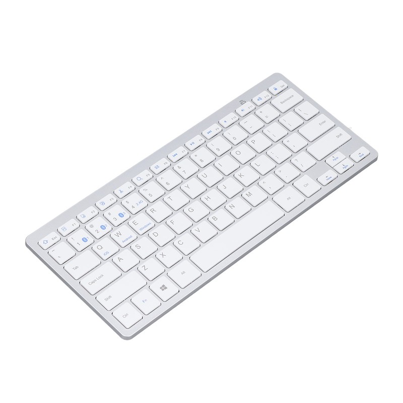 Bluetooth Keyboard Tablet PC Ultra Slim Portable 78 Keys White