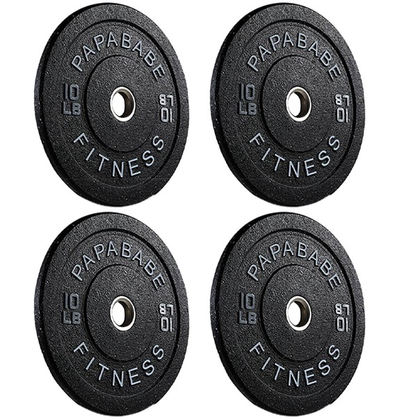 PAPABABE Strength Training Bumper Plates Olympic Weight Plates High Bounce