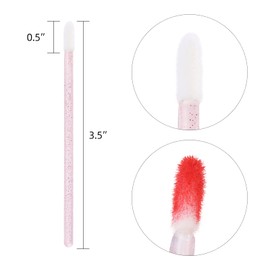 100 Pieces Lipstick Wands Disposable Lip Gloss Cosmetic Applicator Ctystal Lip Wands Bulk- Pink