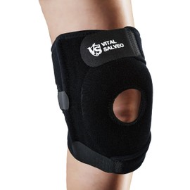 Vital Salveo-7.5”Adjustable Knee Brace Support For Running, Basketball Arthritis, ACL, Meniscus, with Neoprene Open Patella Stabilizer with Adjustable Non-Bulky Veclro Kneecap Support-Large Fit