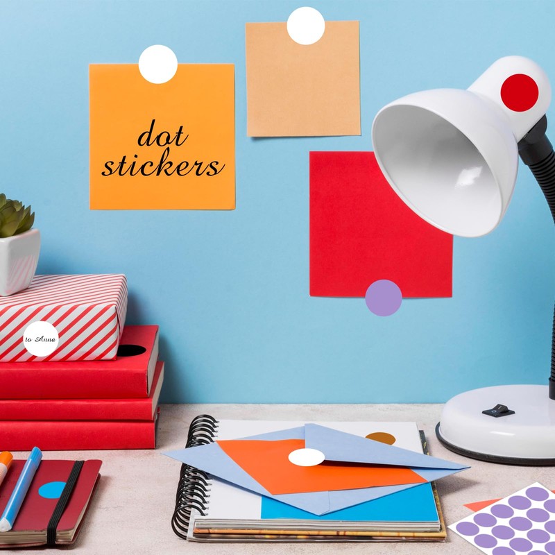 Yeachlaing 1" Round Colored Dot Stickers Labels,660 Pack,White