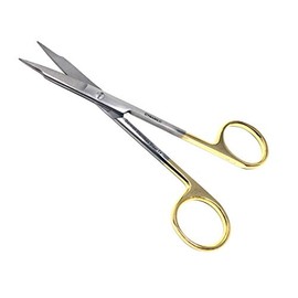 Goldman Fox Scissor 13 cm - Super Cut Sharpness - Premium Quality German Stainless Steel - Gold Handles by Cynamed (Straight Blades) …