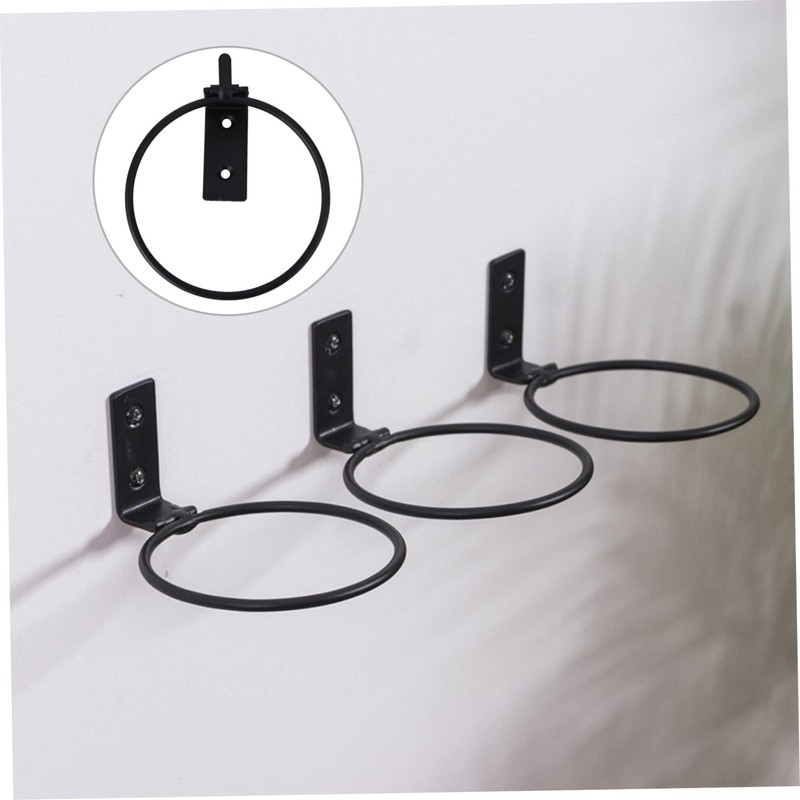 Levemolo 3pcs Wall Mounted Flowerpot Stand Durable Metal Iron Ring