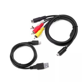 myw-tech AV A/V TV Video+USB Data SYNC Cable Cord For SONY Handycam DCR-SR85 e DCR-SR68 e
