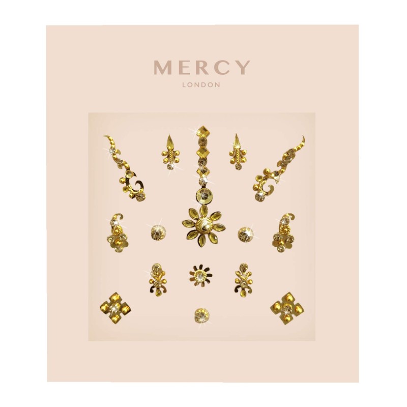 Floral Gold Bindi ✮ Crystal Indian Bindi Face Jewels Gold