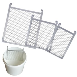 Paint Roller Grid 3 Pack 4 Sided Metal Paint Bucket Grid for 1, 2, 5 Gallon Buckets Heavy Duty Painting Screen for Roller Brushes Painting Tools for Home Professional Use