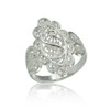 Hoops & Loops Sterling Silver Filigree Scrollwork Hearts Ring, Size