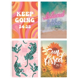 Academic Diary 2024-2025 - A5 Week to View Diary Beautiful Hardcover with 4 Patterns Random