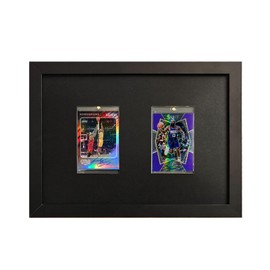 Trading Card Display,Baseball Card Display Case - Sports Graded Card Display Case Wall Mount with UV Protection Glass Door for Baseball Basketball Football Hockey Trading Card Collection（2*35PT Clips）