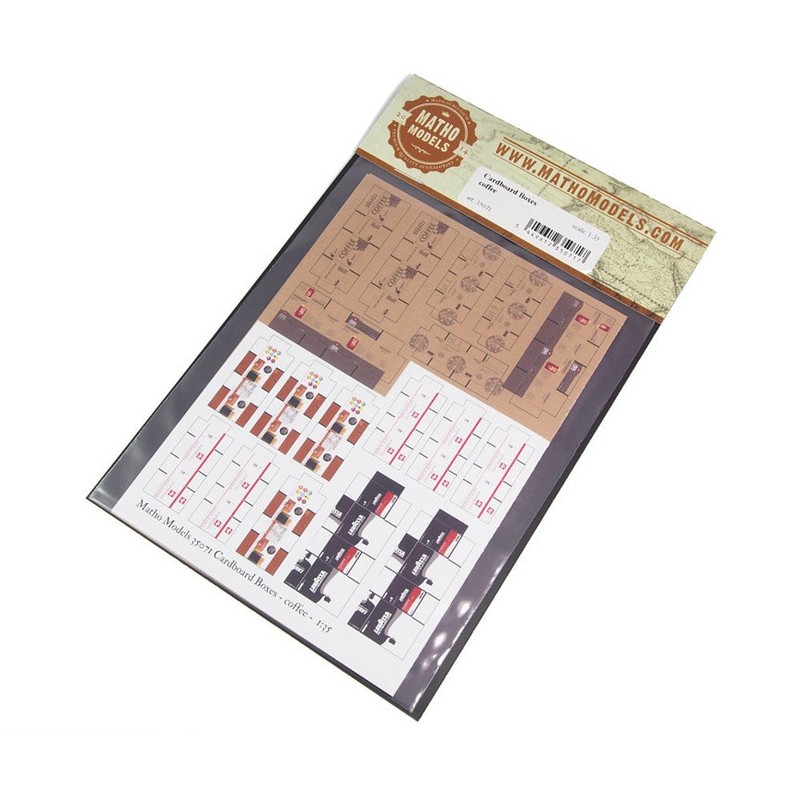 マソモデル 1/35 段ボール箱セット (コーヒー) 36個入り 情景アクセサリー MH35071