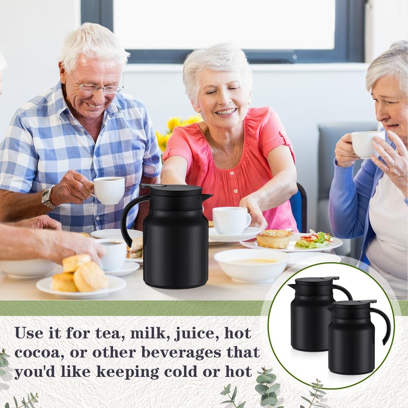 Ziliny 2 Pcs 34 oz Thermal Coffee Carafes for Keeping