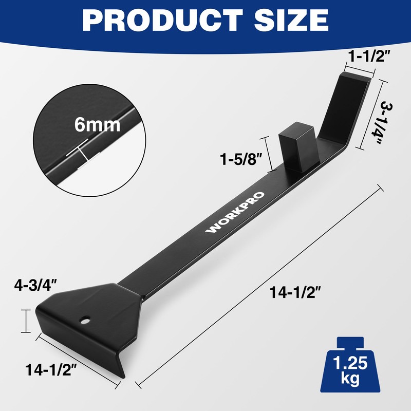 WORKPRO 17＂ Heavy Duty Pull and Pry Bar, Professional Pull