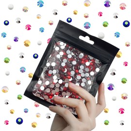 CLRDIVA 3000pcs 5mm Crystal Dark Red Flatback Resin Rhinestones Bulk Jelly Gems Flat Back Crystals Non Hotfix Wholesale Stones Diamonds for Crafts Tumblers Face Eye Makeup Nails Bling DIY Decoration