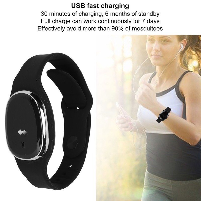 Mosquito Repellent Bracelet Watch Ultrasonic USB Charging Time Display Mosquito