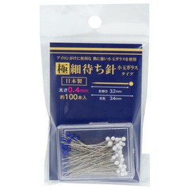 Misasa Handicraft Supplies, Extra Fine Waiting Needle, Small Ball Glass Type (Thickness 0.02 inches (0.4 mm) x Approximately 100 Pieces) No. 451