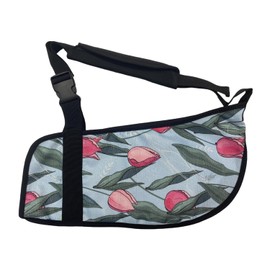 Ledhlth Women’s Breathable Tulip Print Arm Sling – Adjustable Shoulder Immobilizer with 2 Pads for Fracture, Injury & Post-Surgery Support (Blue Tulip)