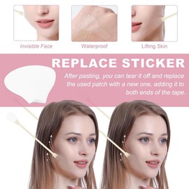 JYNVO 4 Packs + 20 Stickers Face Lifting Tape, Face Tape Lifting Face, Facelift Stickers, Anti Wrinkle Plasters for Makeup, Double Chin, V-line, Wrinkles, Saggy Skin, Slip-on Eyelids