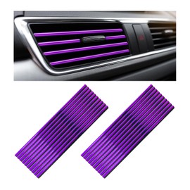 Kewucn 20 PCS Car Air Conditioner Vent Decorative Strip, Waterproof Bendable Auto Air Vent Decoration, Universal Vehicle Interior Accessories Suitable for Straight Air Vents (Purple)