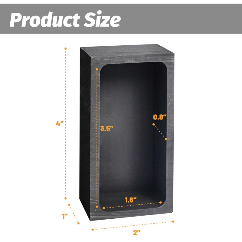Nelyrho 2 Pieces 1kg Graphite Ingot Molds for Casting Gold