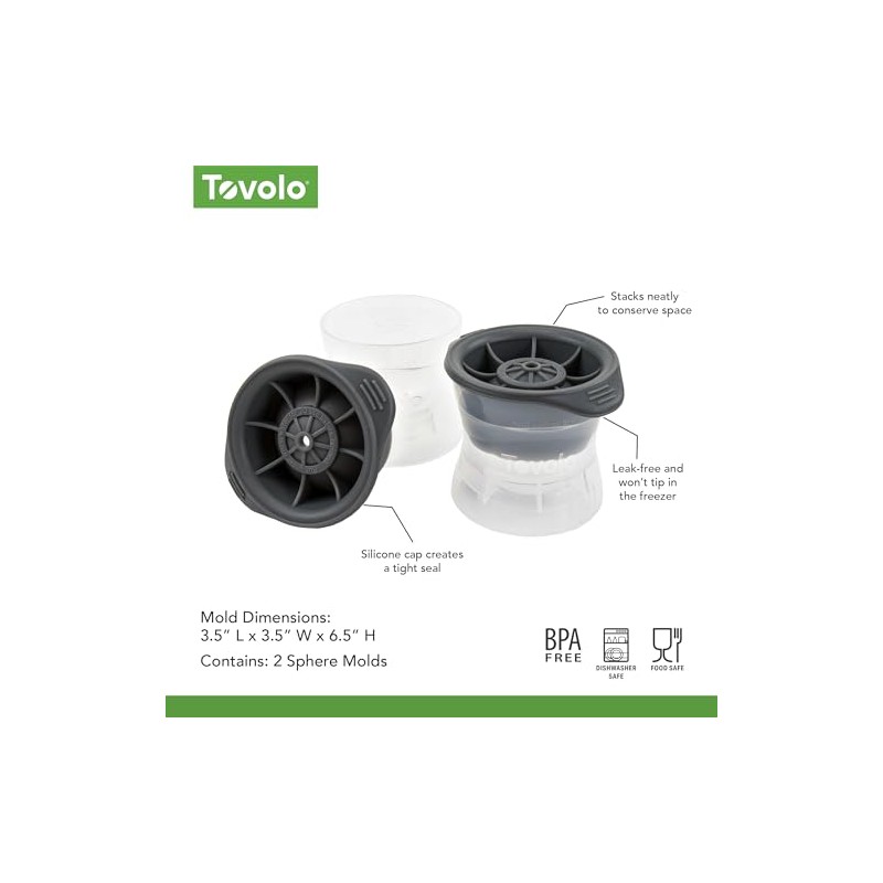 Tovolo Moldes para hacer hielo, paquete de 2