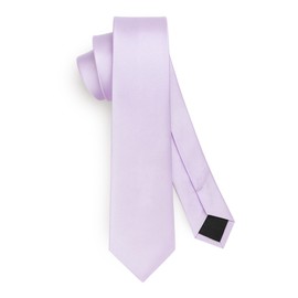 HISDERN Lilac Tie Silk Skinny Tie Slim ties For Men Solid NeckTie Classic Formal Tie For Business Wedding(6cm)