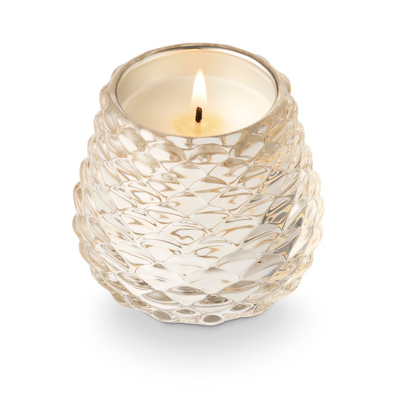 Illume Winter White Glass Pinecone Candle