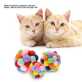 Cat Toys Balls, Soft and Light Wool Interactive Toys, Interactive Cat Toy Balls, Wool Balls, Plush Toy Balls for Kitten Training and Play (L)
