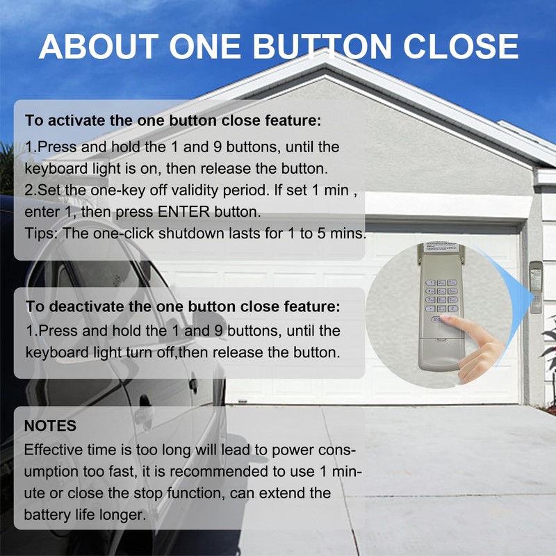 2026 Upgraded Universal Garage Door Opener Keypad for Liftmaster Chamberlain