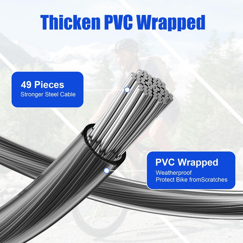 Qlaway Ebike Electric Bike Cable Lock, Resettable 4 Feet Cable