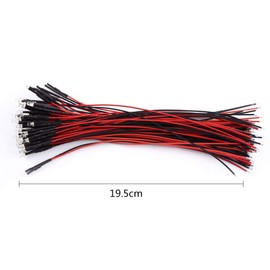 Hilitand Pack of 50 Pre-Wired DC 9-12V 3 5 10mm Waterproof LED Diodes White Red Blue Green Light LED Light LED Light Emitting Diodes (3 mm White)