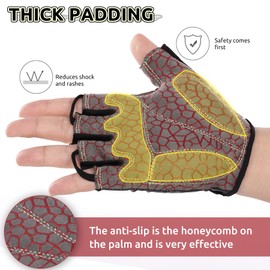 KONVINIT Cycling Gloves for Men and Women - Summmer Fingerless Bike Gloves with Gel Padded Cycle Gloves Breathable Mitts for Mountain Bike, Road Bicycle, MTB, Riding,Red XXL