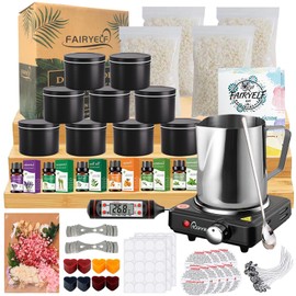 FAIRYELF FAIRYELF Candle Making Kit with Wax Melter, Complete Candle Making Supplies, Soy Candle Wax Kit for Kids, Beginners, Adults, Including Electronic Stove, Soy Wax, Melting Pot, Rich Scents and Dyes