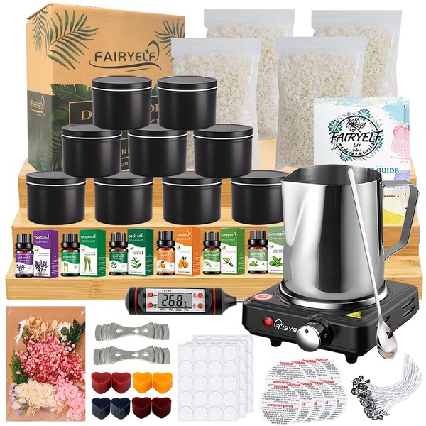 FAIRYELF FAIRYELF Candle Making Kit with Wax Melter, Complete Candle