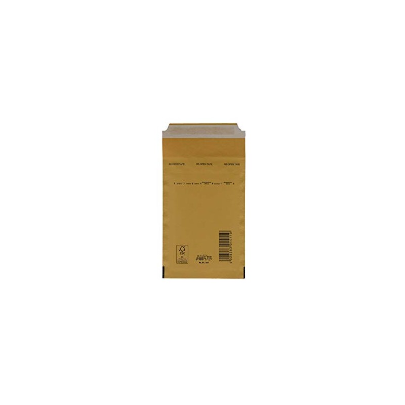 SmithPackaging Bubble Padded Envelopes, Gold, 100mm x 165mm, Pack of