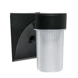 Commercial Electric 17-Watt Black Outdoor Integrated LED Jelly Jar Wall Pack Light with Dusk to Dawn Control