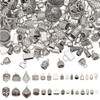 CRAFTYMELODY 16 Styles 404Pcs Cord End Caps Tibetan Antique Silver