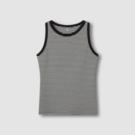 JAJU [JAJU] Women's Cotton Rib Sleeveless T-shirt_Jet Black
