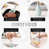 Country Kitchen Non Stick Silicone Utensil Set with Rounded Wood