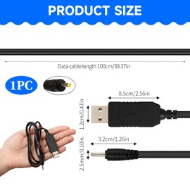 Charging Cable for Braun Trimmer, 5 V to 2.3 V, 100 cm Replacement Cable Accessories Compatible with Braun 6-in-1 All-in-One Trimmer MGK3321, MGK3335, MGK3010, MGK3020, BT3020, BT3021, BT3410