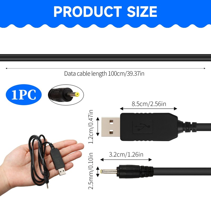 Charging Cable for Braun Trimmer, 5 V to 2.3 V,
