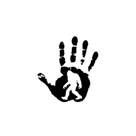 Hand Waving Bigfoot Sasquatch LLI | Decal Vinyl Sticker | Cars Trucks Vans Walls Laptop | Black | 5.5 x 5.0 in | LLI2239