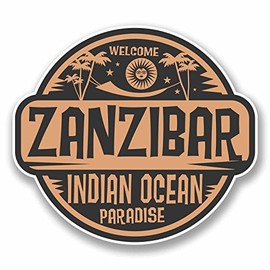 2 x 10cm Zanzibar Vinyl Sticker Decal Laptop Luggage Travel Tag Fun #9836 (10cm Wide x 9cm High)