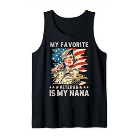 My Favorite Veteran Is My Nana Auntie Proud Grandchild Gifts Tank Top